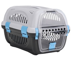 Переноска Beeztees 33x51x33см серый, голубой