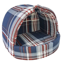 Лежак для животных Бобровый Дворик Шотландка синяя 41 х 36 х 30 см