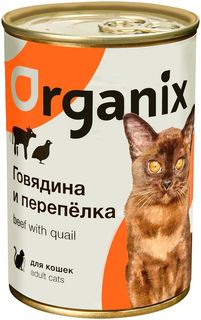 Влажный корм для кошек Organix Adult, говядина, перепел, 15шт, 250г