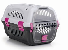 Переноска I.P.T.S 34.5x51x33см 715009 розовый, серый