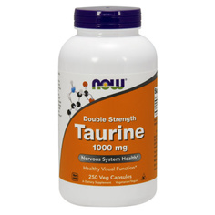 Double Strength Taurine 1000 NOW Sports, 250 капсул