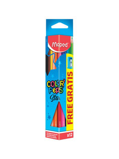 Карандаши цветные COLORPEPS треугольные 12 цветов+точилка MAPED