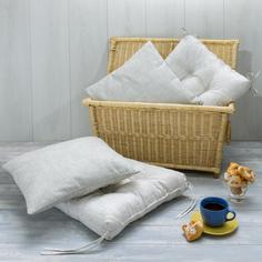 Подушка на стул "Guten Morgen" Linen grey, без рисунка, серый