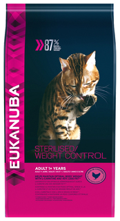 Сухой корм для кошек Eukanuba Sterilised/Weight Control, курица, 1,5кг