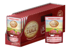Влажный корм для кошек Natures Table, с говядиной в соусе, 85г