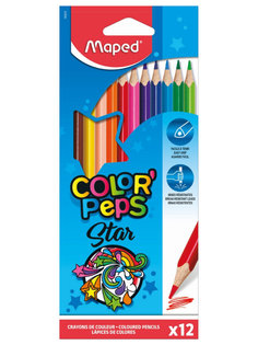 Карандаши цветные COLORPEPS треугольные 12 цветов MAPED