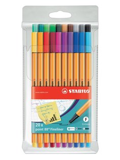Набор ручек капиллярных STABILO point 88, 20 ручек