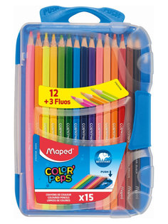 Карандаши цветные Maped Color Peps Smart Box 15 цветов, пластиковый пенал