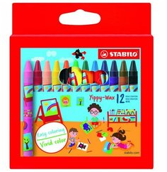 Набор восковых мелков Stabilo Yippy-wax Color Peps 12 цветов картонная коробка