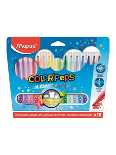 Фломастеры COLORPEPS смываемые 18 цв. MAPED