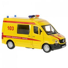 Модель машины Технопарк Mercedes-Benz Sprinter Реанимация,инерционная SРRINТЕRVАN-14АМВ-YЕ