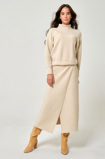 Костюм с юбкой женский Tom Farr T4F W4928 (208-1) бежевый 46 RU