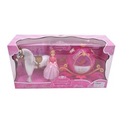 Игровой набор Наша Игрушка На прогулке свет, звук, кукла 15 см. с каретой 2206B