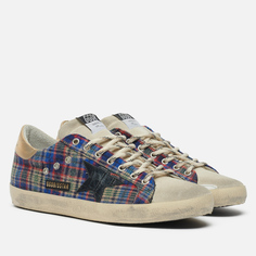 Кеды мужские Golden Goose Super-Star Check Tartan Quarter Suede синие 42 EU