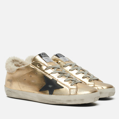 Кеды женские Golden Goose Super-Star Laminated/Suede Star золотистые 37 EU
