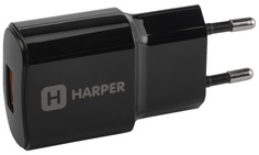 Сетевое зарядное устройство Harper WCH-8833, 1xUSB, 3 A, black