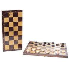 Шашки Фабрика Игрушки деревянные с деревянной доской, рисунок золото Классика 400*200*40