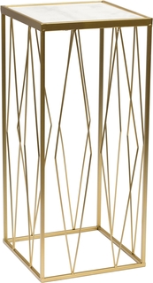 Подставка интерьерная с белым мрамором 30х30х67см Glasar 54-058 ГЛАСАР