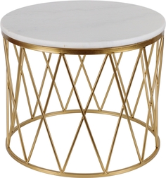 Журнальный столик с белым мрамором 50x50x41см Glasar 54-151 ГЛАСАР