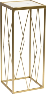 Подставка интерьерная с белым мрамором 25х25х62см Glasar 54-059 ГЛАСАР