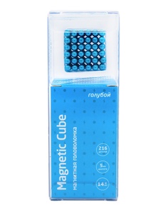 Головоломка магнитная Magnetic Cube, голубой, 216 шариков, 5 мм