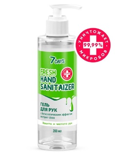 Гель для рук Sanitelle с антисептическим эффектом и экстрактом Алоэ 200 мл 7 Days