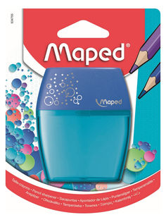 Точилка 2 отверстия, диаметр 8 и 11мм, с прозрачным контейнером MAPED SHAKER