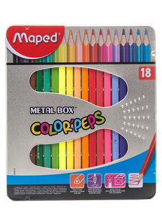 Цветные карандаши Maped Color Peps 18 цветов, металлическая коробка