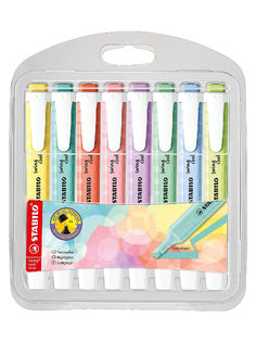 Маркер-текстовыделитель STABILO swing cool Pastel, 8 пастельных цветов в наборе