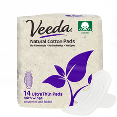 Прокладки ультратонкие с крылышками Veeda дневные UltraThin Pads с натуральным хлопком
