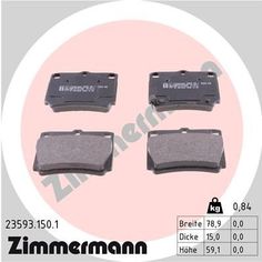 Комплект тормозных колодок, дисковый тормоз ZIMMERMANN 23593.150.1