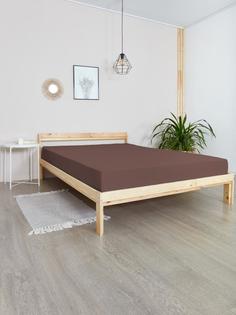 Простыня на резинке трикотаж "Всё себе", Шоколад, 160 х 200