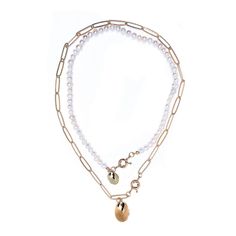Колье из бижутерного сплава с искусственным жемчугом Moon Paris MRQ-21.06-041