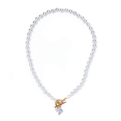 Колье из бижутерного сплава с искусственным жемчугом/кристаллами Moon Paris MRQ-21.06-039