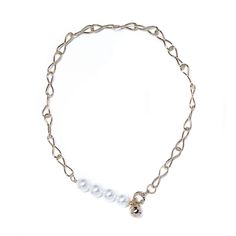 Колье из бижутерного сплава с искусственным жемчугом Moon Paris MRQ-21.06-019