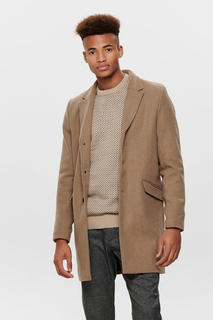 Полупальто мужское ONLY & SONS 22010254 коричневое 52