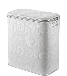 Корзина для белья Geralis KWH-M CROCO белая, кант хром, малая