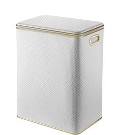 Корзина для белья Geralis PWG-S PUNTO белая, кант золото, большая