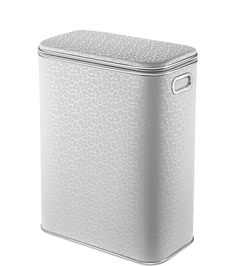 Корзина для белья Geralis FWH-B FLOWER белая, кант хром, стандартная