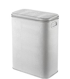 Корзина для белья Geralis KWH-B CROCO белая, кант хром, стандартная