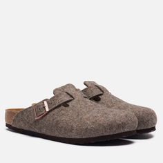 Шлепанцы мужские Birkenstock Boston Wool коричневые 40 EU