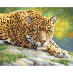 Набор для вышивания крестом LetiStitch "Мирный Ягуар", 32x25 см, арт. Leti920