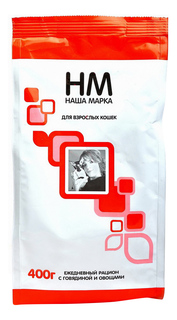 Сухой корм для кошек Наша Марка, говядина с овощами , 0,4кг