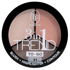 Палетка для контуринга лица TF TREND TO-GO, тон 81 розово бежевый