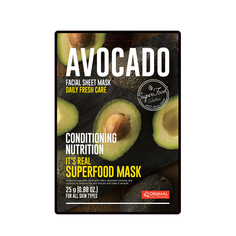 Маска для лица тканевая Dermal Its Real Superfood Mask AVOCADO 25 г