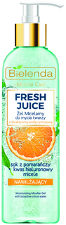 Мицеллярный гель для умывания лица Увлажняющий Апельсин FRESH JUICE, 190 г Bielenda