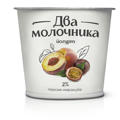 Йогурт Два молочника персик-маракуйя 2% 140 г