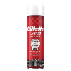 Пена для бритья Gillette Fusion proglide sensitive Active sport 2в1 200 мл
