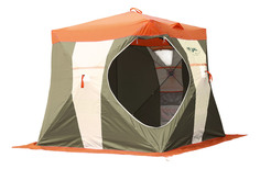 Палатка Митек Нельма Куб двухместная оранжевая/бежевая/зеленая