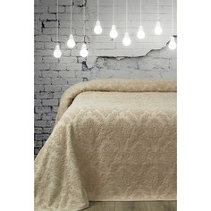 Покрывало махровое Damask бежевый, Турция 160x220 Сонька-Дрёмка